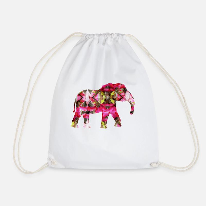 rosa Elefant - Turnbeutel - Weiß