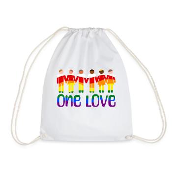 One love rainbow pride outfit - Drawstring Bag - white - Front