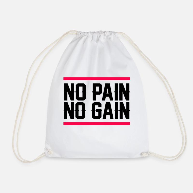 no pain no gain - Turnbeutel - Weiß