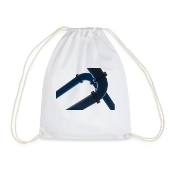 Two water pipes overlap under the sky - Drawstring Bag - white - Front
