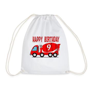 Bétonnière Joyeux anniversaire 9 - Sac de sport léger - blanc - Devant
