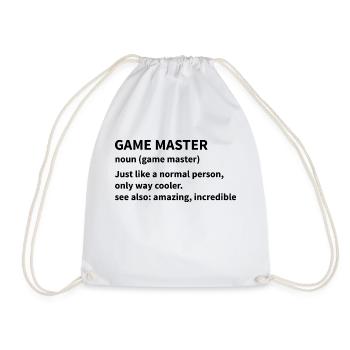 Boardgame Chess Backgammon Game Night - Drawstring Bag - white - Front