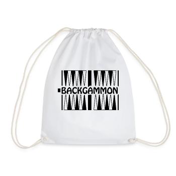 Boardgame Chess Backgammon Game Night - Drawstring Bag - white - Front