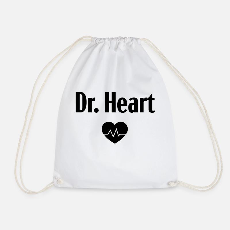 Dr. Heart - Drawstring Bag - white