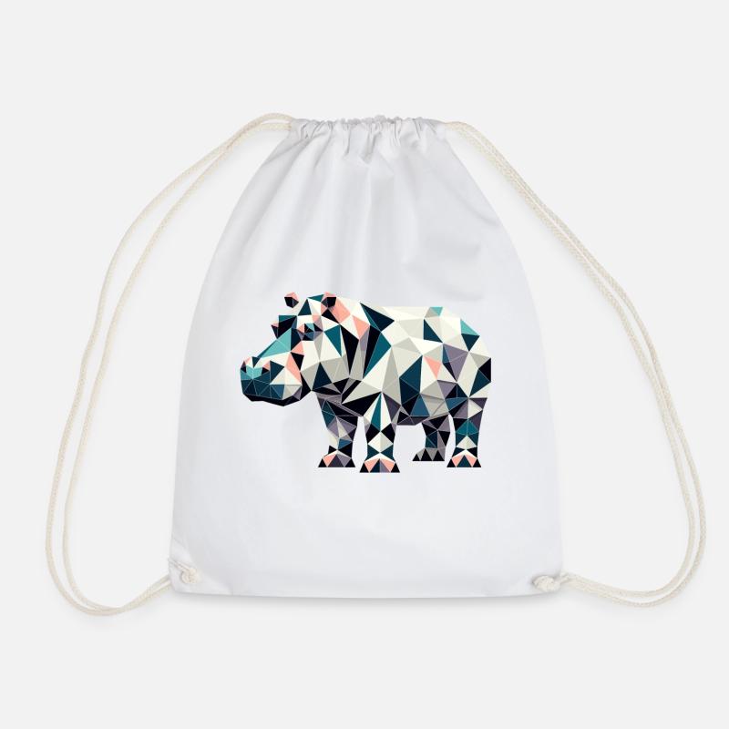 hippo // hippo - Drawstring Bag - white