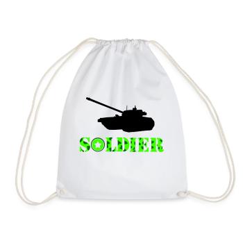 Tank Soldier - Drawstring Bag - white - Front