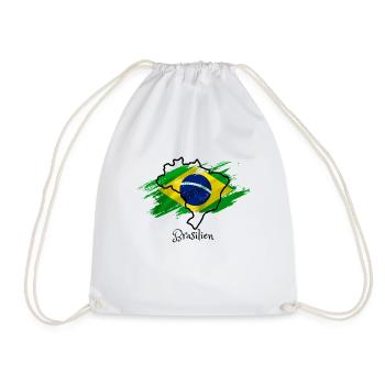I love Brazil - Brazil map - Drawstring Bag - white - Front