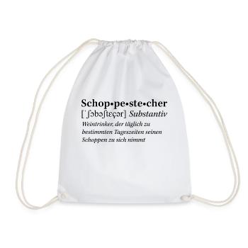 Rheinhessische Mundart "Schobbestecher" - Turnbeutel - Weiß - Vorne