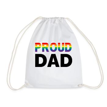 Proud Dad Pride - Drawstring Bag - white - Front