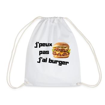 Cadeau J'peux pas, j'ai burger - Sac de sport léger - blanc - Devant