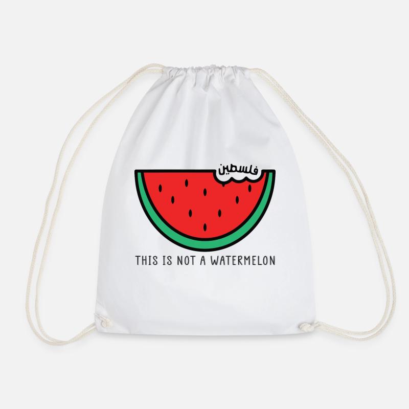 THIS IS NOT A WATERMELON - Drawstring Bag - white