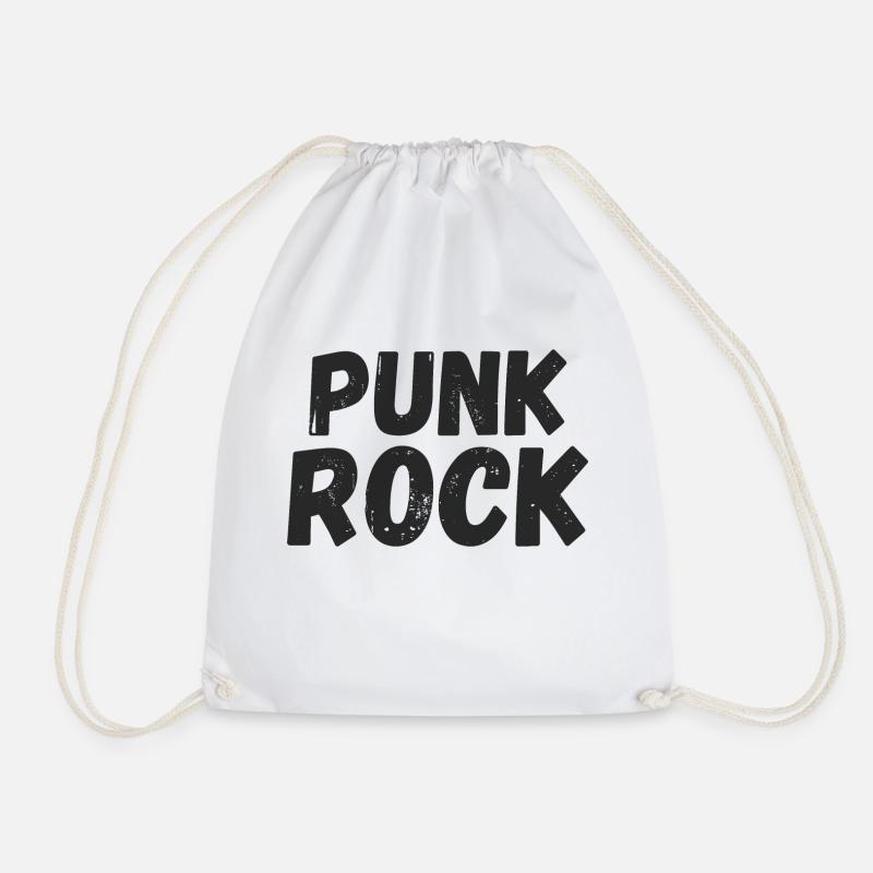 Punk Rock - Drawstring Bag - white