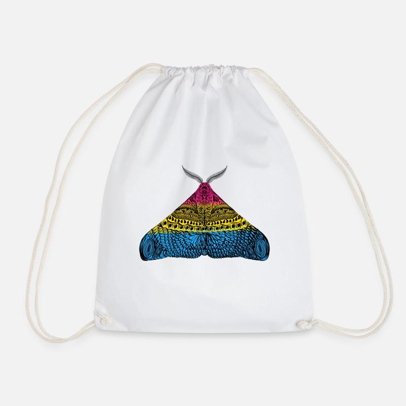 Pansexual pride moth - Drawstring Bag - white