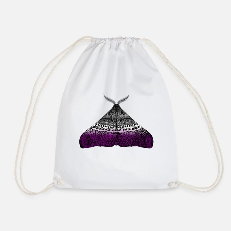 Asexual pride moth - Drawstring Bag - white