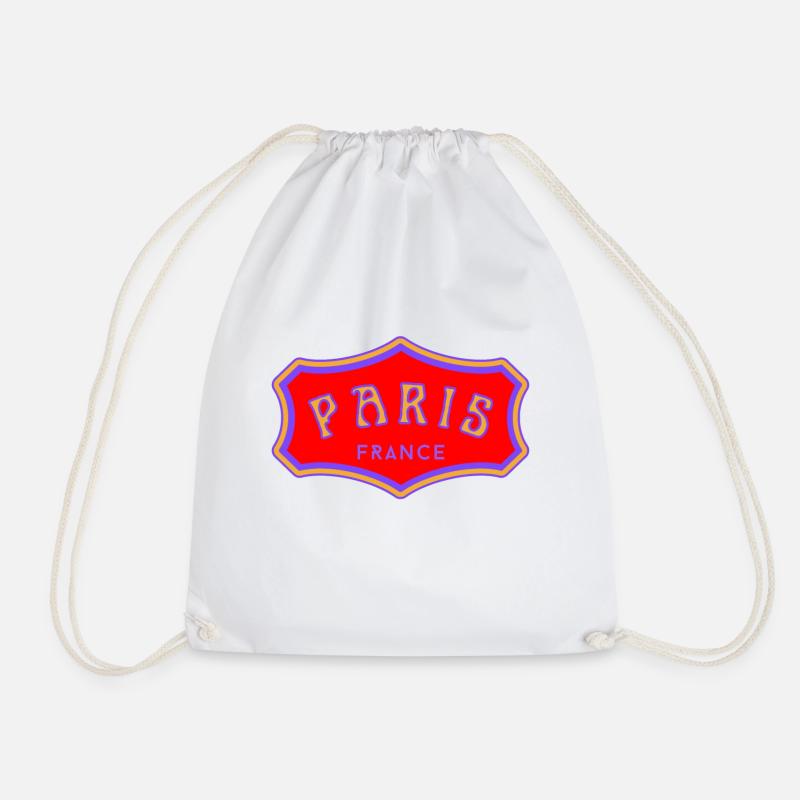 Paris - Drawstring Bag - white