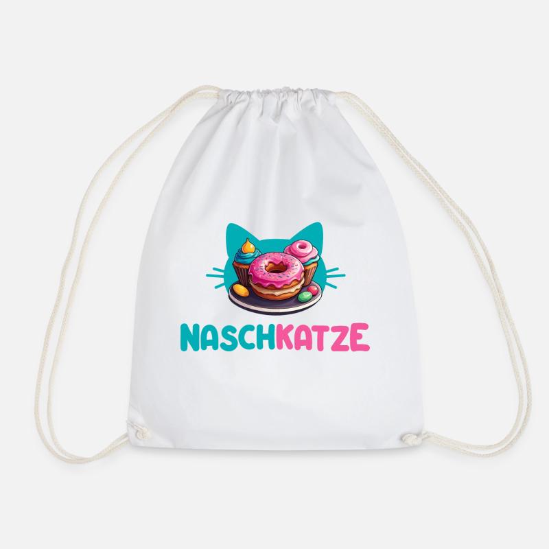 Naschkatze - Turnbeutel - Weiß