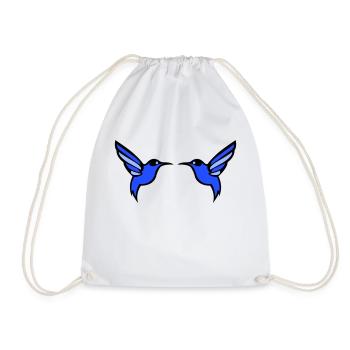 hummingbird bird 2 - Drawstring Bag - white - Front