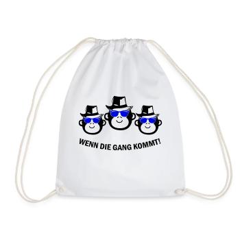 Monkey Gang - Drawstring Bag - white - Front