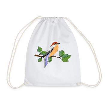 Bunter Vogel - Turnbeutel - Weiß - Vorne