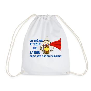 TEE-SHIRT BIERE SUPER POUVOIRS - Sac de sport léger - blanc - Devant