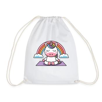 licorne de yoga - Sac de sport léger - blanc - Devant