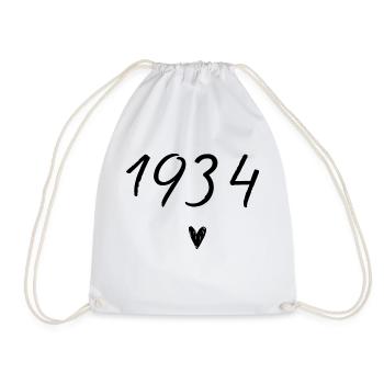 1934 Heart Birthday - Drawstring Bag - white - Front