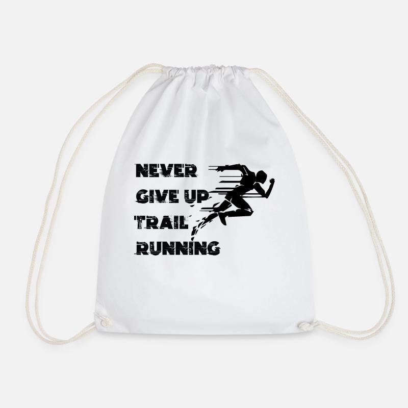 Trail Running Sports - Drawstring Bag - white