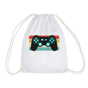 Vintage Retro Gaming Controller - Turnbeutel - Weiß - Vorne