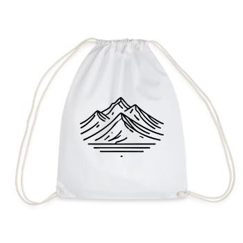 Mountains Winter Skiing Snowboarding - Drawstring Bag - white - Front