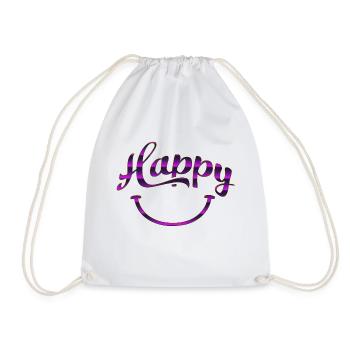 happy quotes positive quote cute love positivity - Drawstring Bag - white - Front