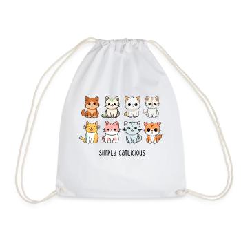 Cute Cat Cat Friends Funny Saying Gift - Drawstring Bag - white - Front