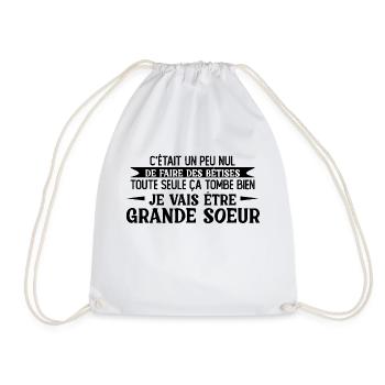 Enfant Future Grande Soeur Drôle Annonce Licorne - Sac de sport léger - blanc - Devant