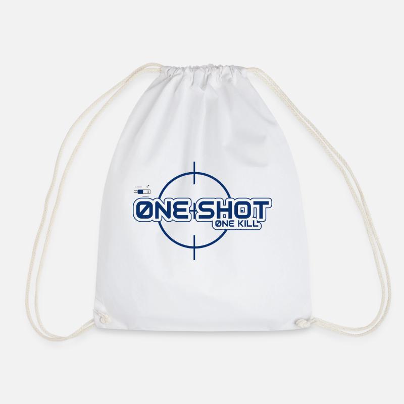 One Shot, One Kill - Drawstring Bag - white