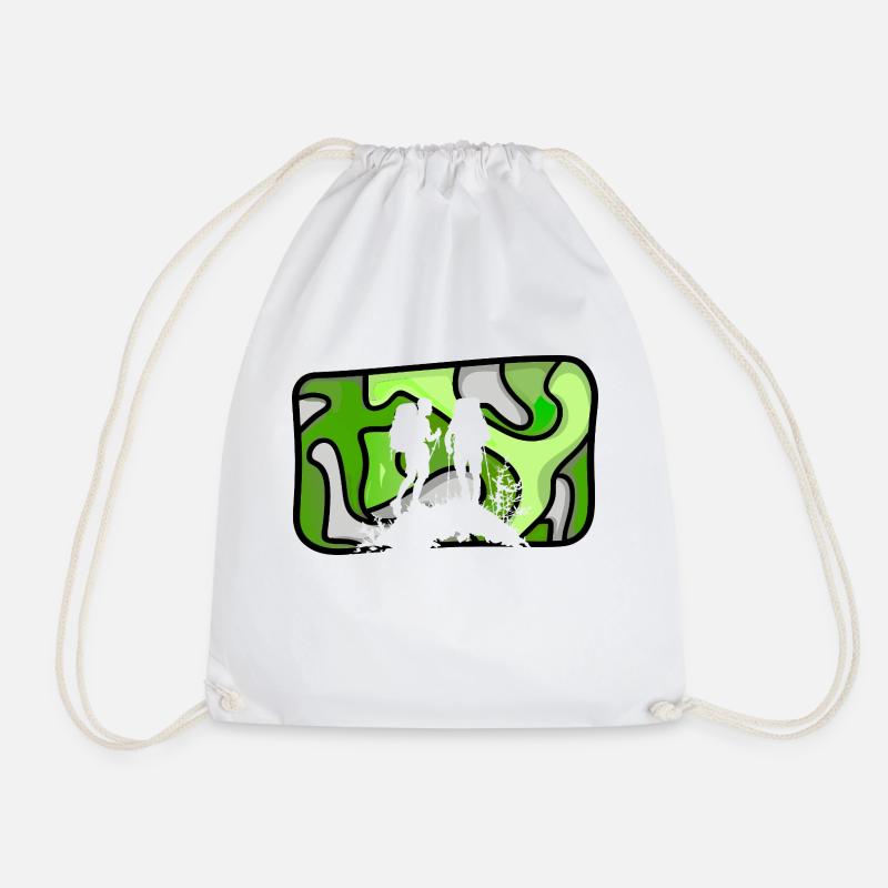 Hiking Hiker Hike - Drawstring Bag - white