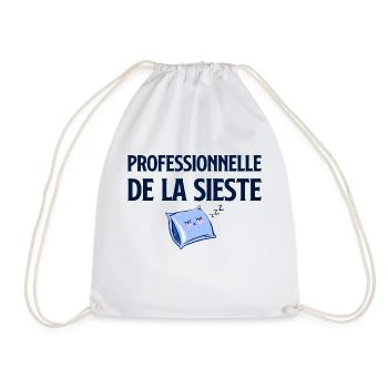 Pro de la sieste humour dormir - Sac de sport léger - blanc - Devant