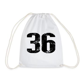 36 Number Leotard - Drawstring Bag - white - Front