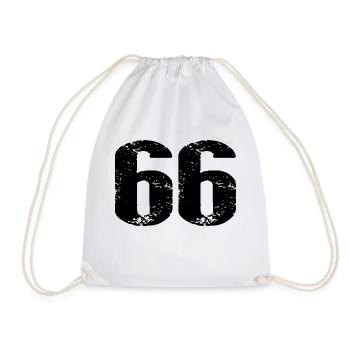 66 Zahl Trikot - Turnbeutel - Weiß - Vorne