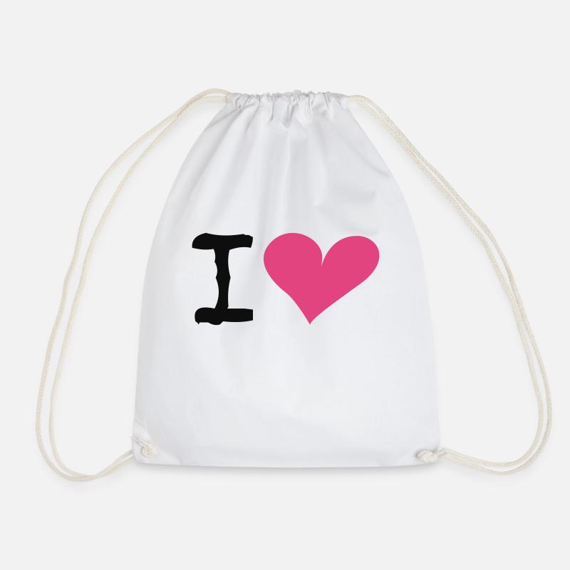 I Heart - Drawstring Bag - white