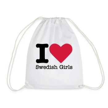 I Love Swedish Girls - Sac de sport léger - blanc - Devant
