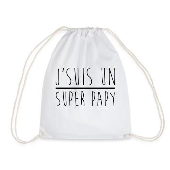 j'suis un super papy , cadeau grand-père - Sac de sport léger - blanc - Devant