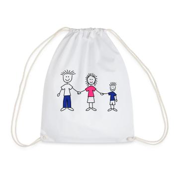 family_dad_and_mom_with_boy_3c - Turnbeutel - Weiß - Vorne
