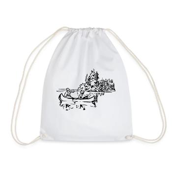 canoe kayak canoe barge paddle boat rowboat8 - Drawstring Bag - white - Front