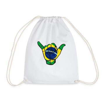 Hangloose, Brazilian Jiu-Jitsu, BJJ Shirt - Drawstring Bag - white - Front
