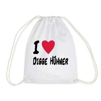 i love digge huehner - Turnbeutel - Weiß - Vorne