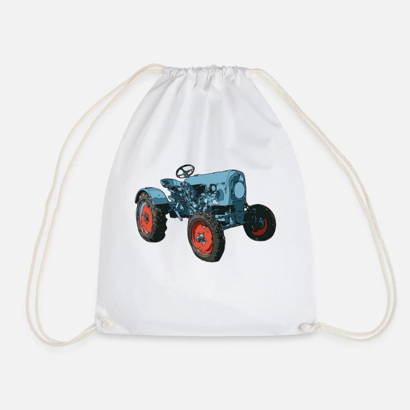 Trecker, Traktor, Schlepper - Turnbeutel - Weiß