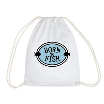born to fish (J, 2c) - Drawstring Bag - white - Front