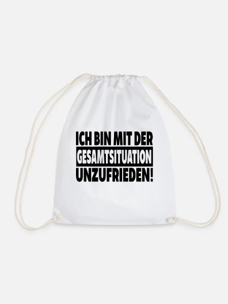Gesamtsituation unzufrieden Spruch Geschenk Lustig - Turnbeutel - Weiß