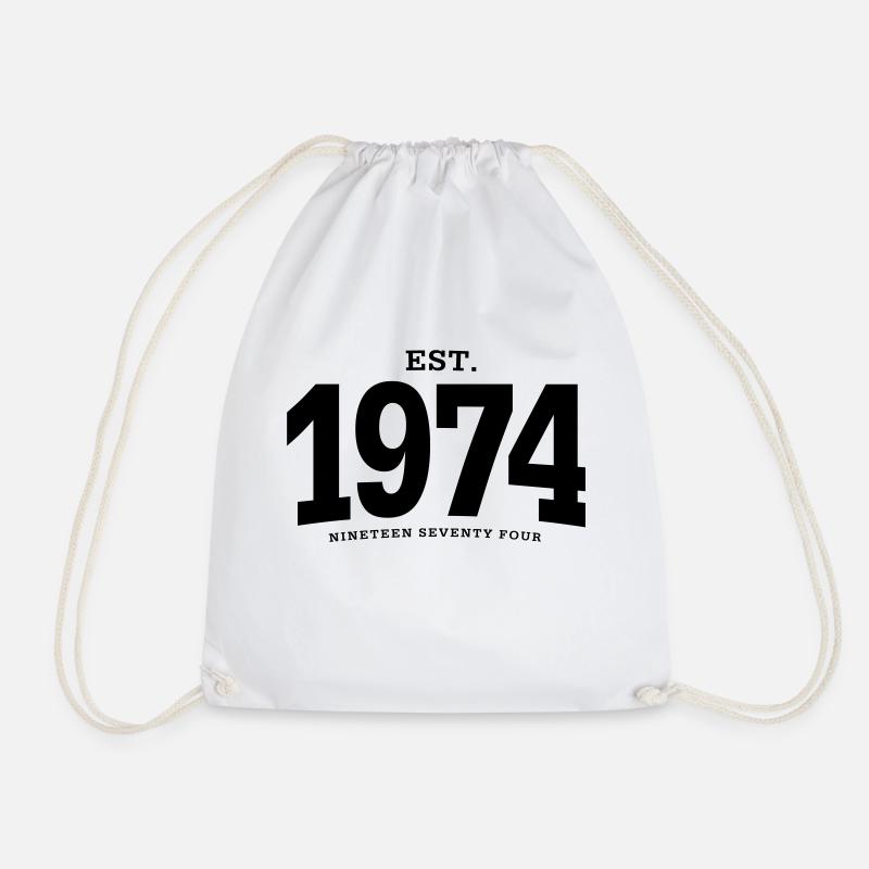 EST. 1974 Nineteen Seventy Four - Turnbeutel - Weiß
