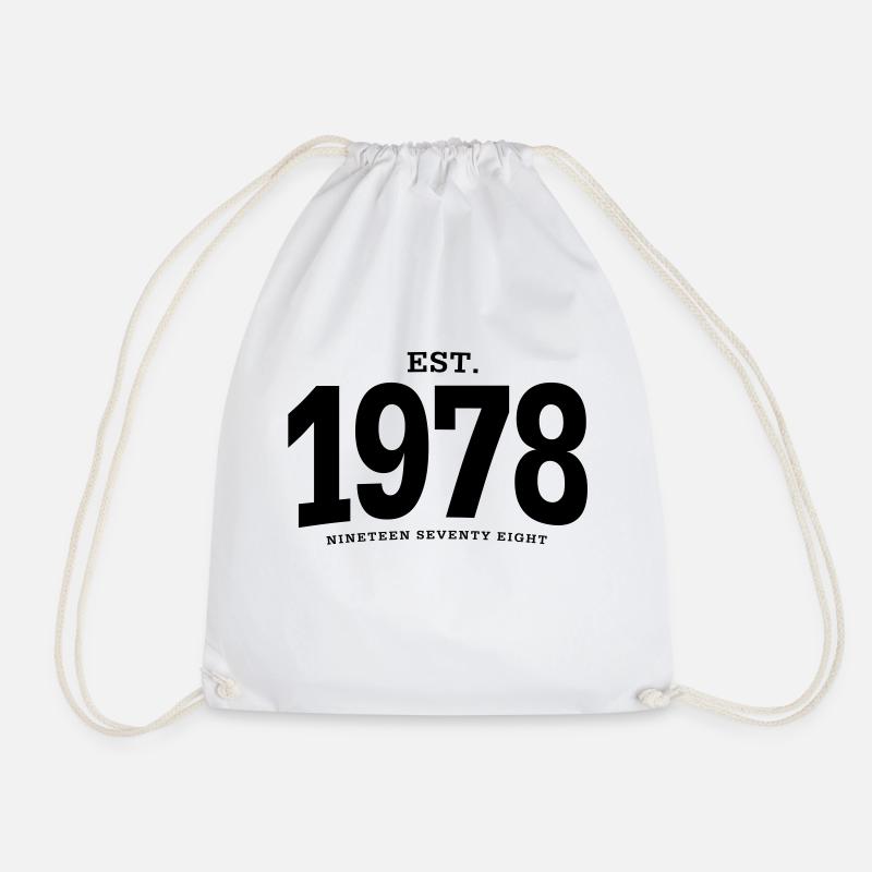 EST. 1978 Nineteen Seventy Eight - Drawstring Bag - white