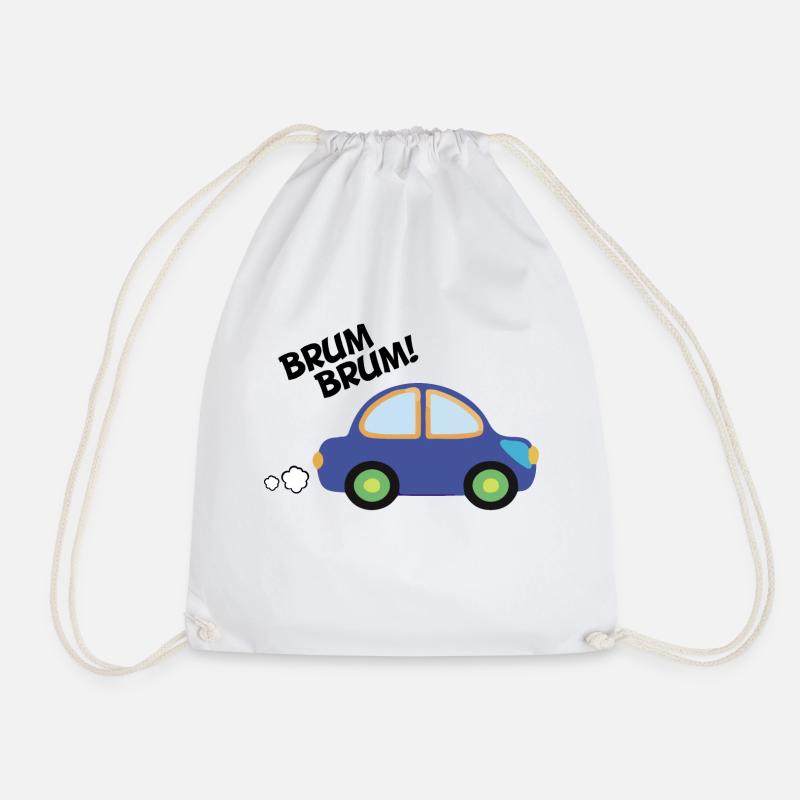 Auto für Kinder - Brum Brum - Turnbeutel - Weiß
